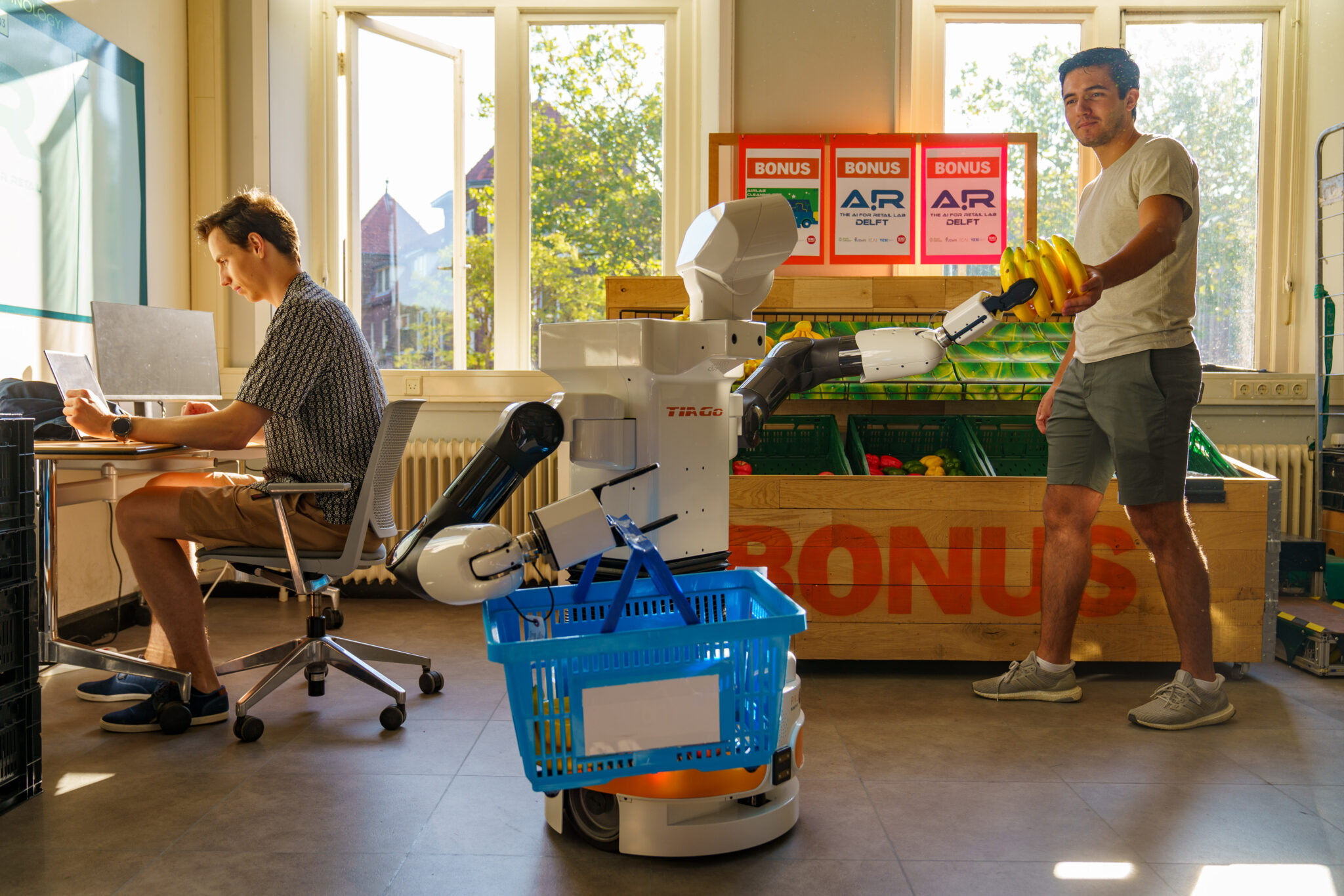 Robot in een supermarkt